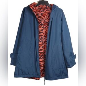 Ronnie Salloway Reversible Fleece Rain Jacket w/Tiger Print Lining